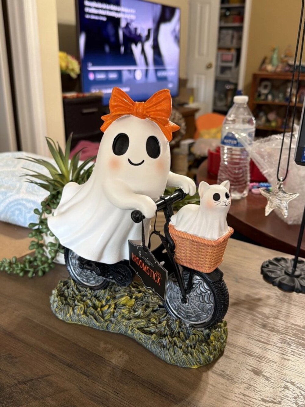 Broomstick BLVD Viral Adorable Ghost Riding A Bicycle With Her Ghost Cat